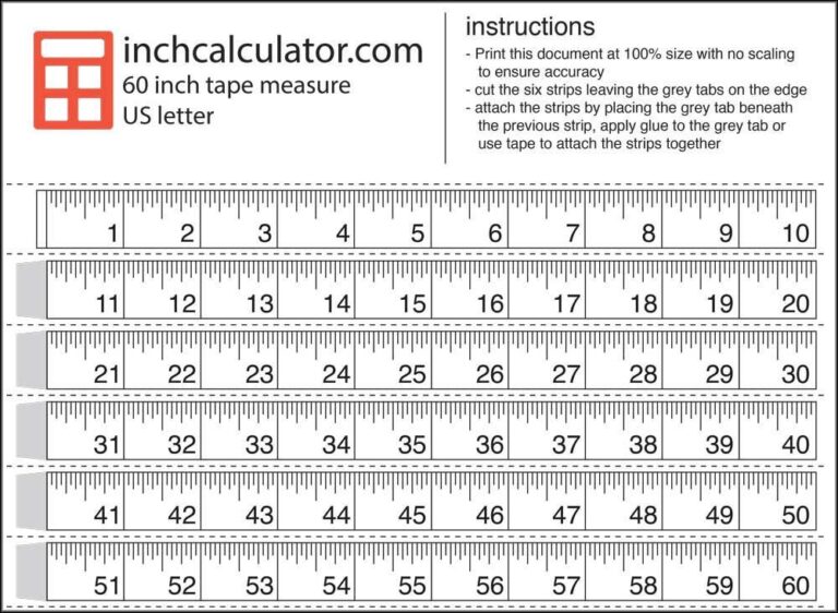 Printable Tape Measure